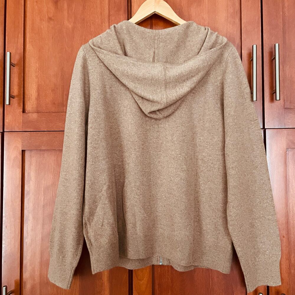 Quince 100% Mongolian Cashmere Sweater Full Zip Hoodie Teak Size XL NEW - Picture 7 of 10